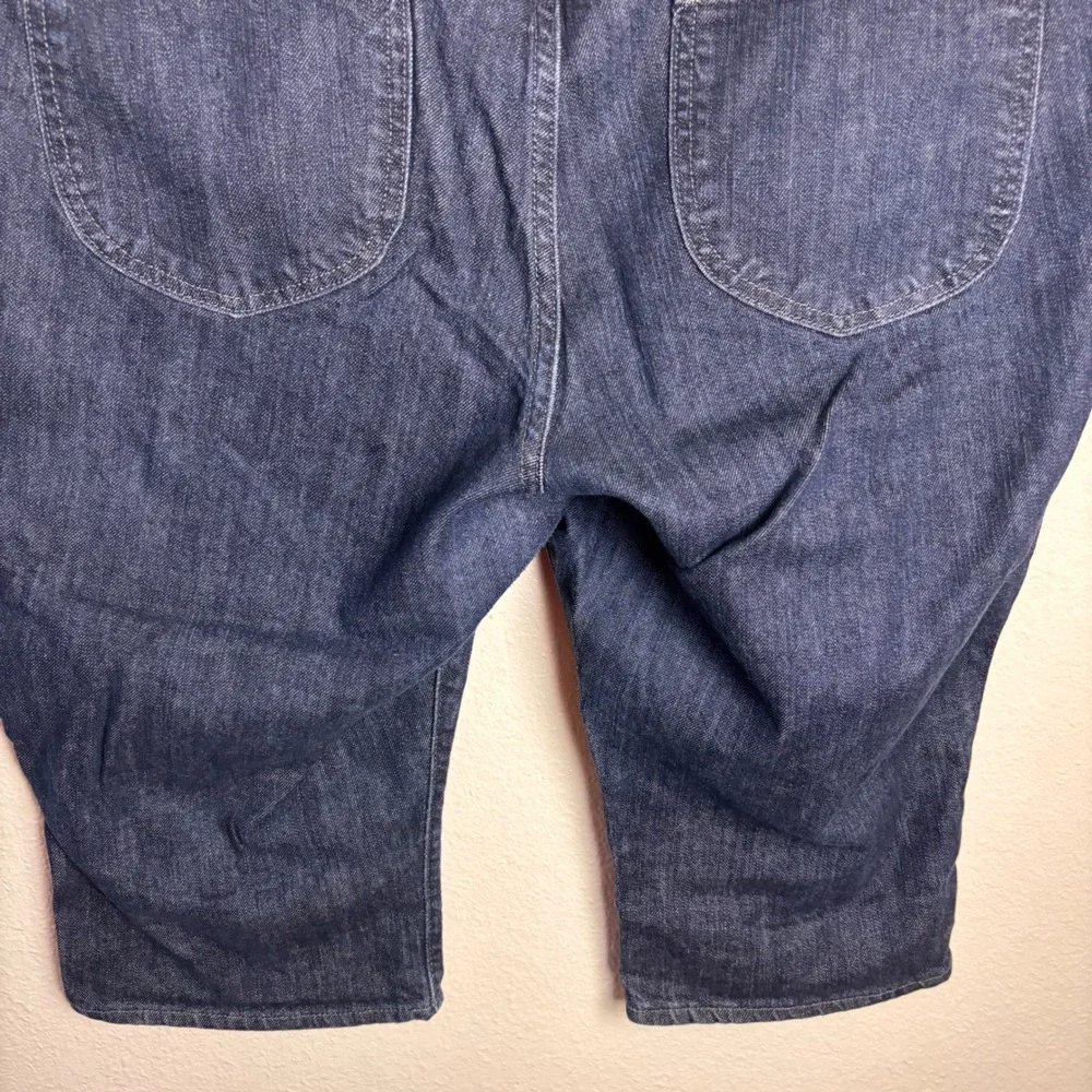 Old Navy Womens 20 Dark Wash Denim Bermuda Shorts Long Jorts Plus Size Stretch